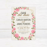 Pink Curved Floral Invitation - goprintplus