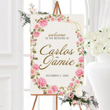 Pink Curved Floral Invitation - goprintplus