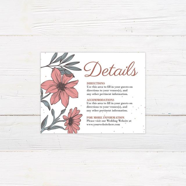 Pink Daisy Details Cards - goprintplus