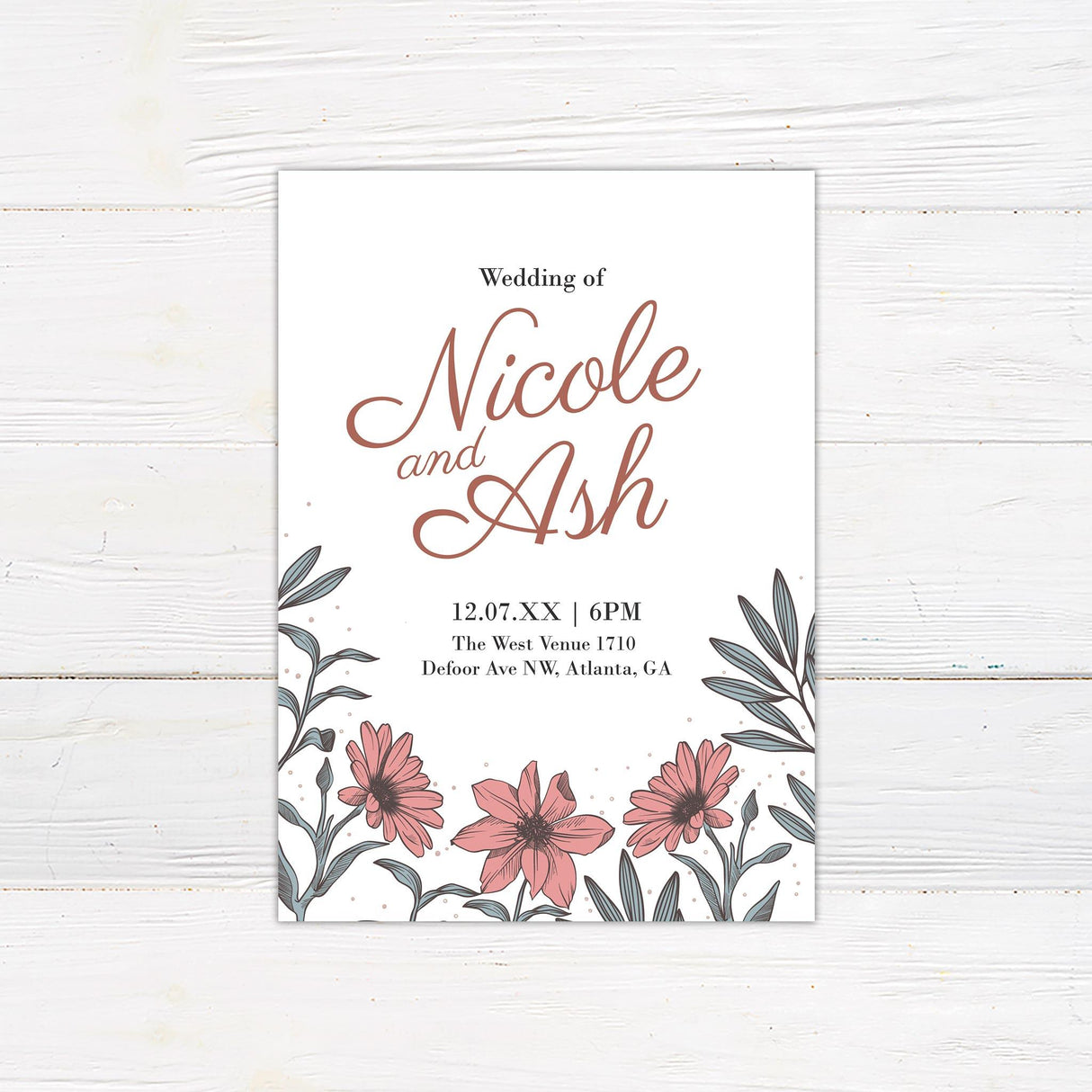 Pink Daisy Invitations - goprintplus