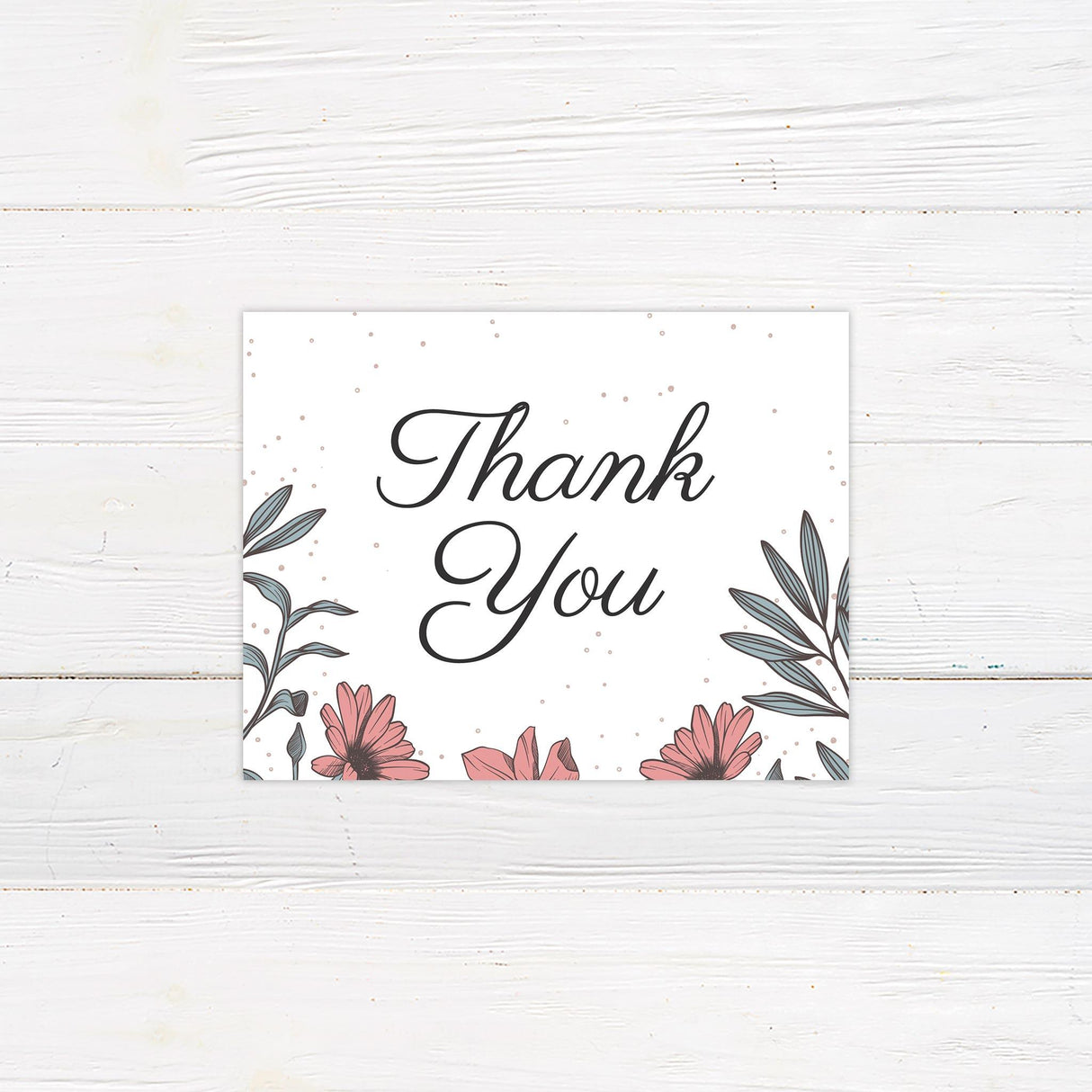 Pink Daisy Thank You Card - goprintplus