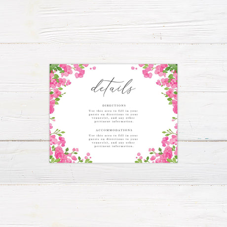 Pink Floral Arch Details Cards - goprintplus