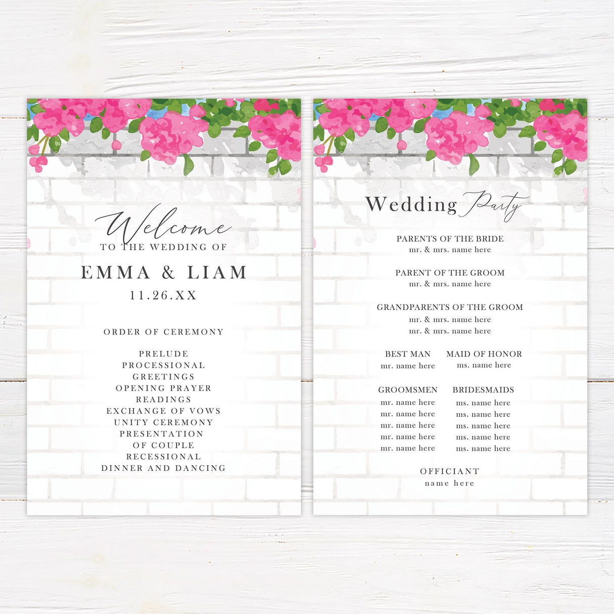 Pink Floral Arch Invitations - goprintplus