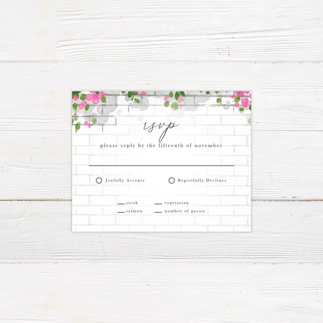 Pink Floral Arch RSVP - goprintplus