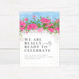 Pink Floral Arch Invitations - goprintplus