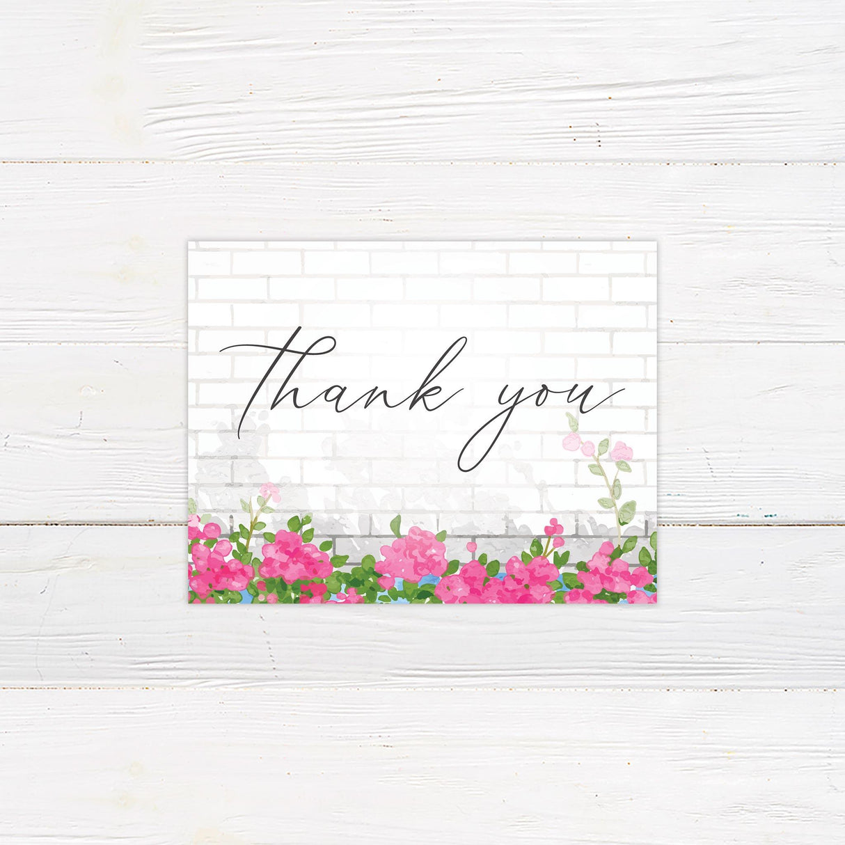 Pink Floral Arch Thank You Card - goprintplus