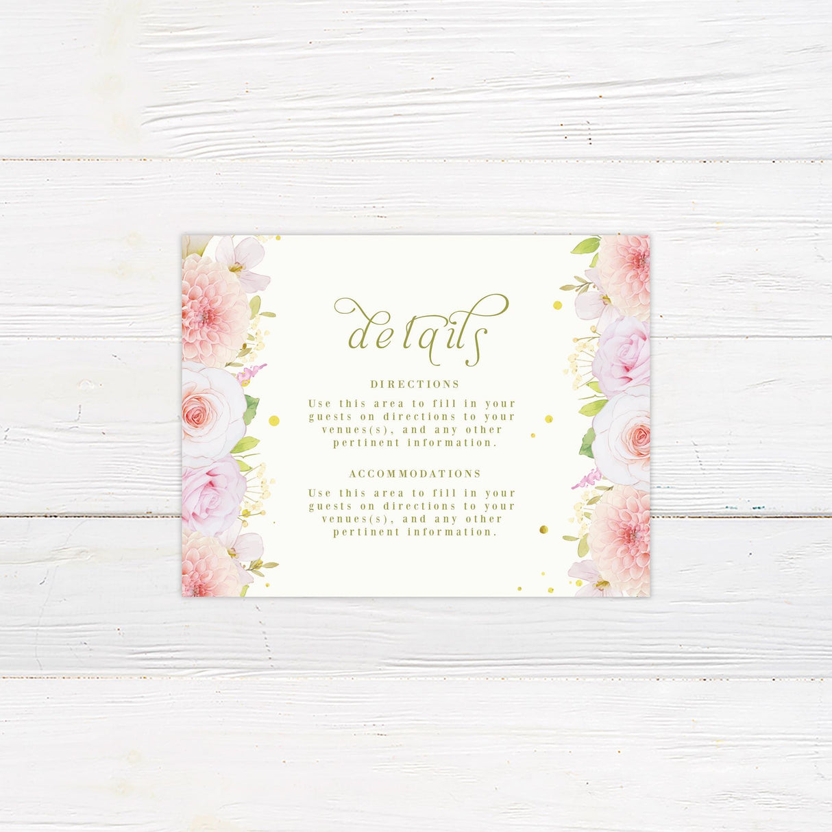 Pink Floral Border Details Cards - goprintplus