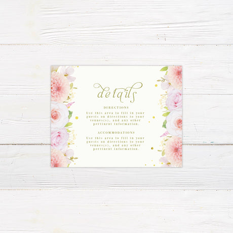 Pink Floral Border Details Cards - goprintplus