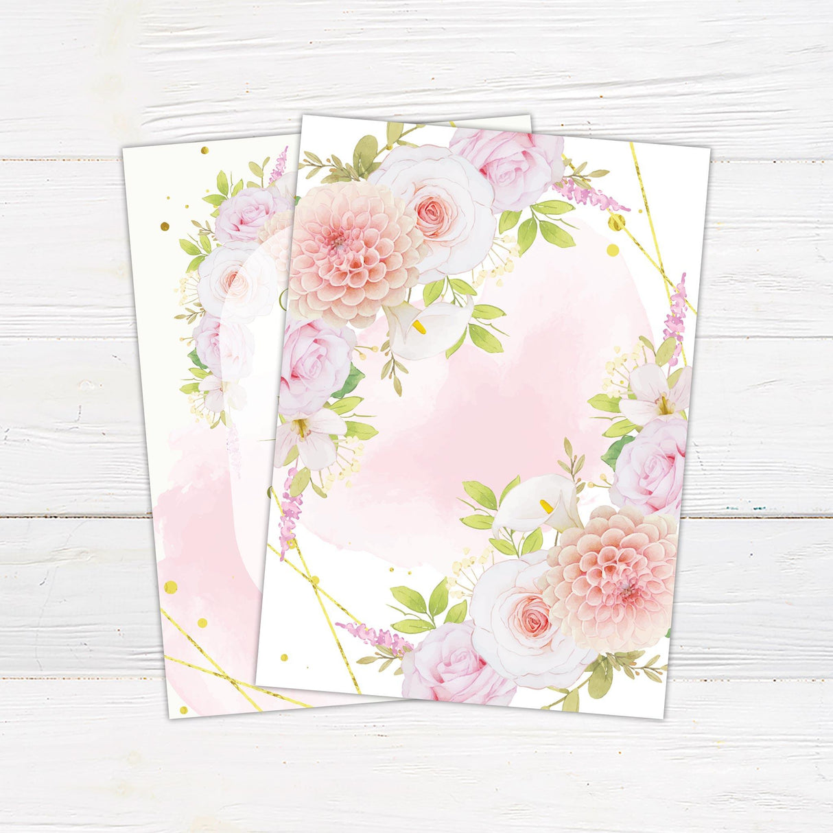 Pink Floral Border Invitations - goprintplus