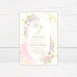 Pink Floral Border Invitations - goprintplus