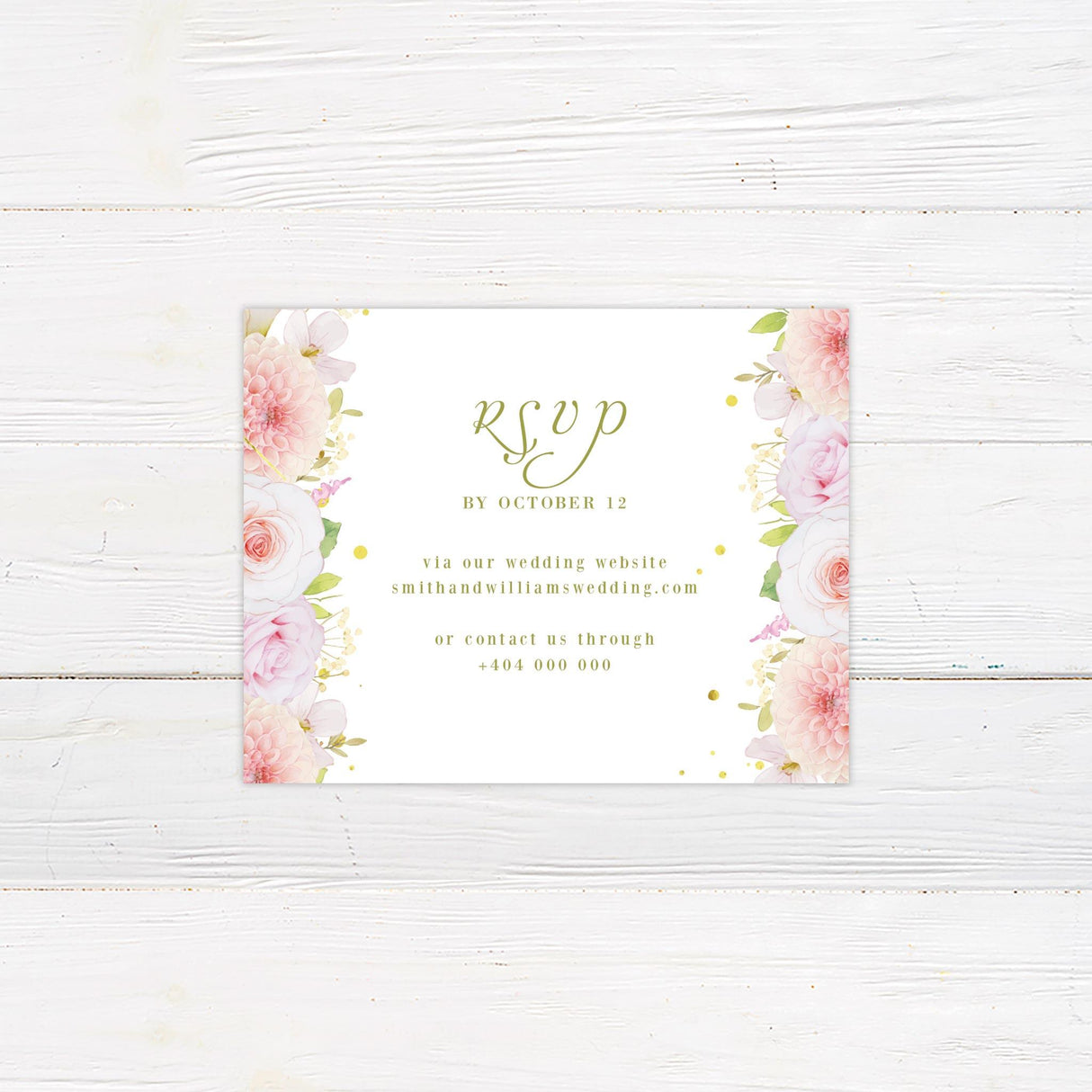 Pink Floral Border RSVP - goprintplus