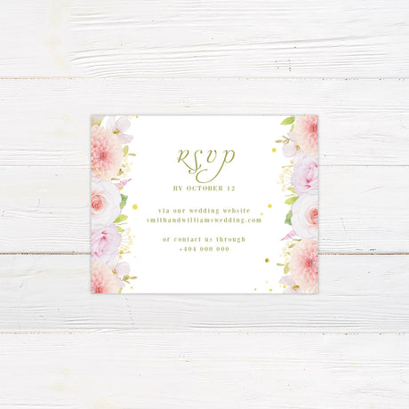 Pink Floral Border RSVP - goprintplus