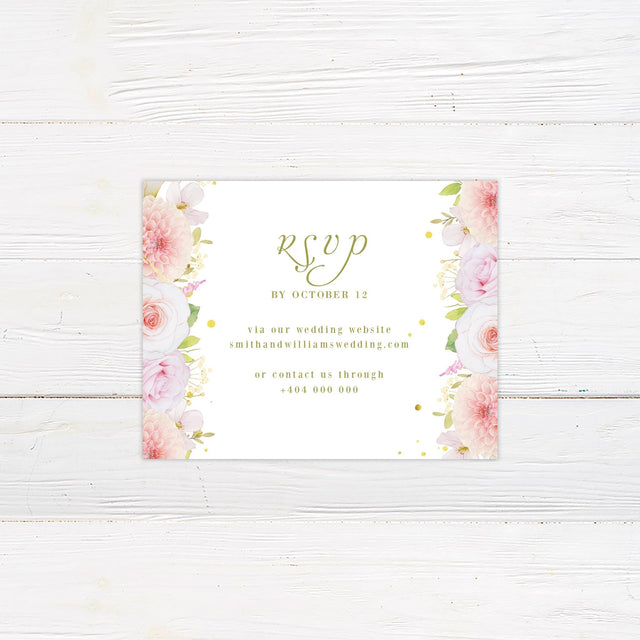 Pink Floral Border RSVP - goprintplus