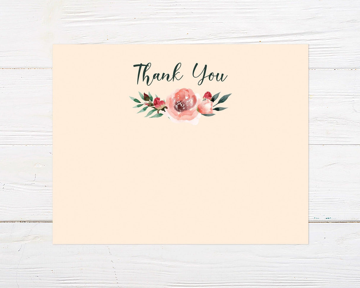 Pink Floral Brunch Thank You Card - goprintplus