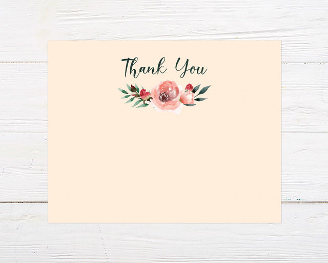 Pink Floral Brunch Thank You Card - goprintplus