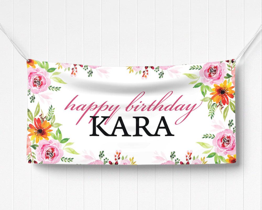 Pink Floral Party Banner - goprintplus