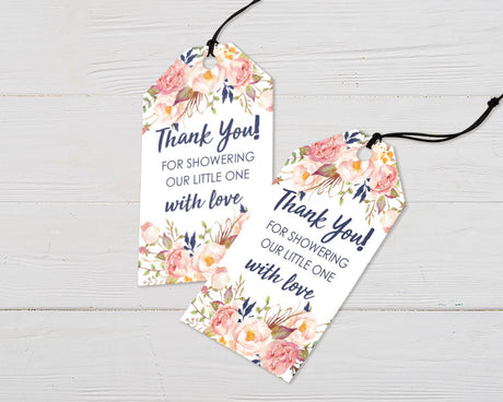 Pink Flowers Favor Tags - goprintplus