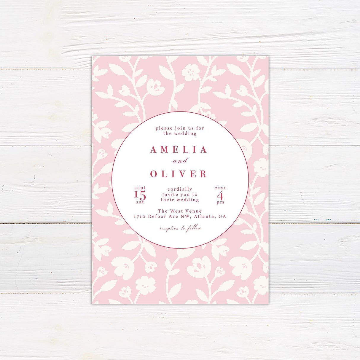 Pink Garden Invitation - goprintplus