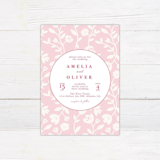 Pink Garden Invitation - goprintplus