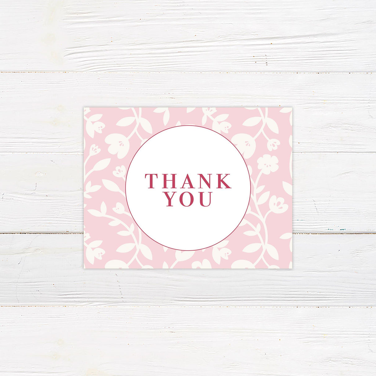 Pink Garden Thank You Card - goprintplus