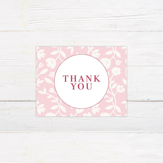 Pink Garden Thank You Card - goprintplus