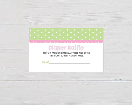 Green Polka Dot Diaper Raffle Ticket - goprintplus