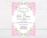 Pink Hydrangea Shower Invitation - goprintplus