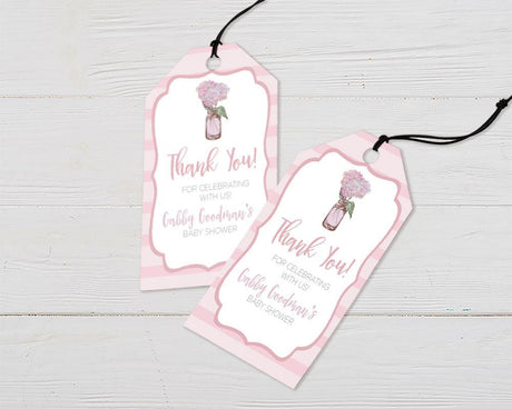 Pink Hydrangea Favor Tags - goprintplus