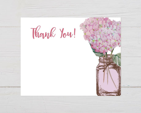 Pink Hydrangea Thank You Card - goprintplus