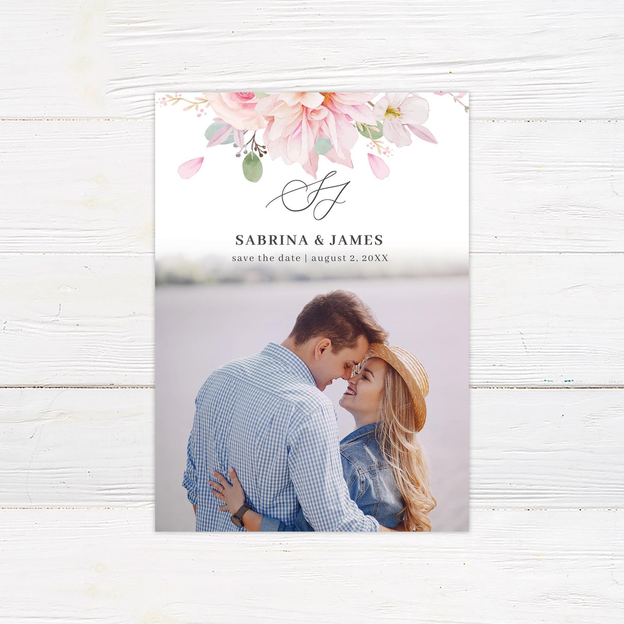 Pink Pastel Floral Save The Date - goprintplus