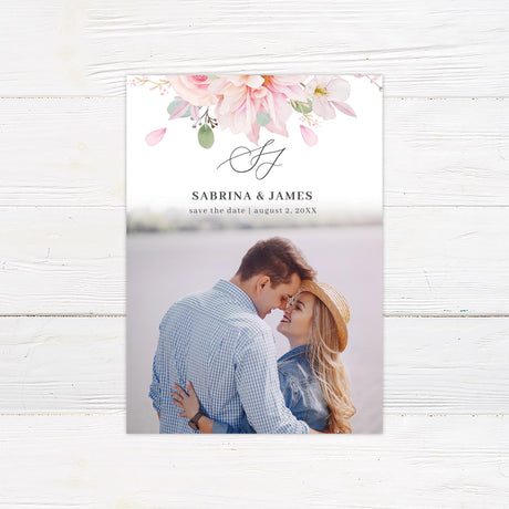 Pink Pastel Floral Save The Date - goprintplus