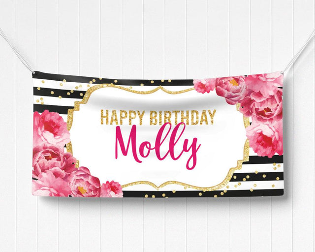 Pink Peonies Banner - goprintplus