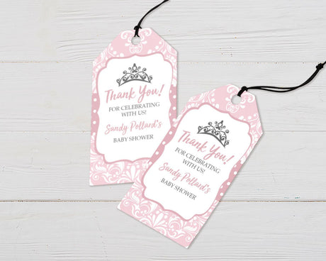 Pink Princess Favor Tags - goprintplus