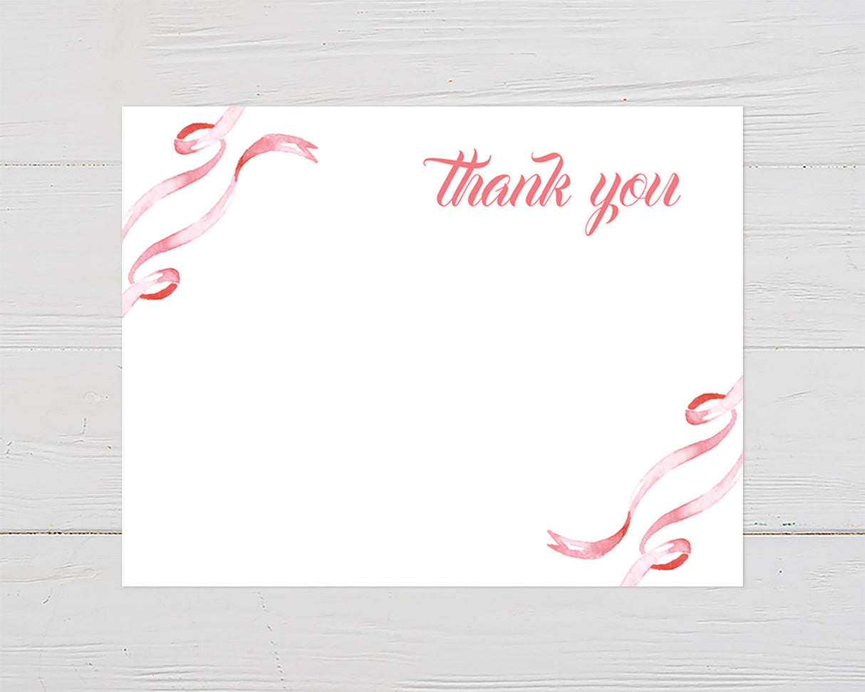 Pink Ribbons  Shower Thank You Card