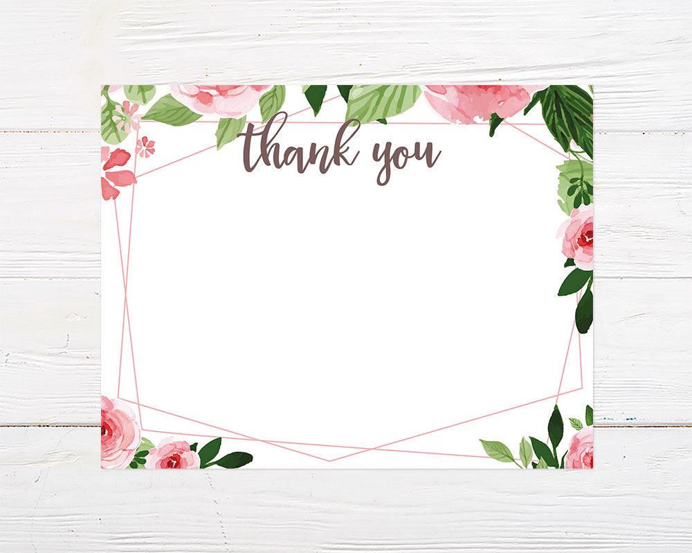 Pink Roses Thank You Card - goprintplus