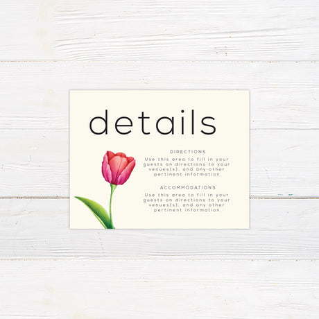 Pink Tulip Detail Cards - goprintplus