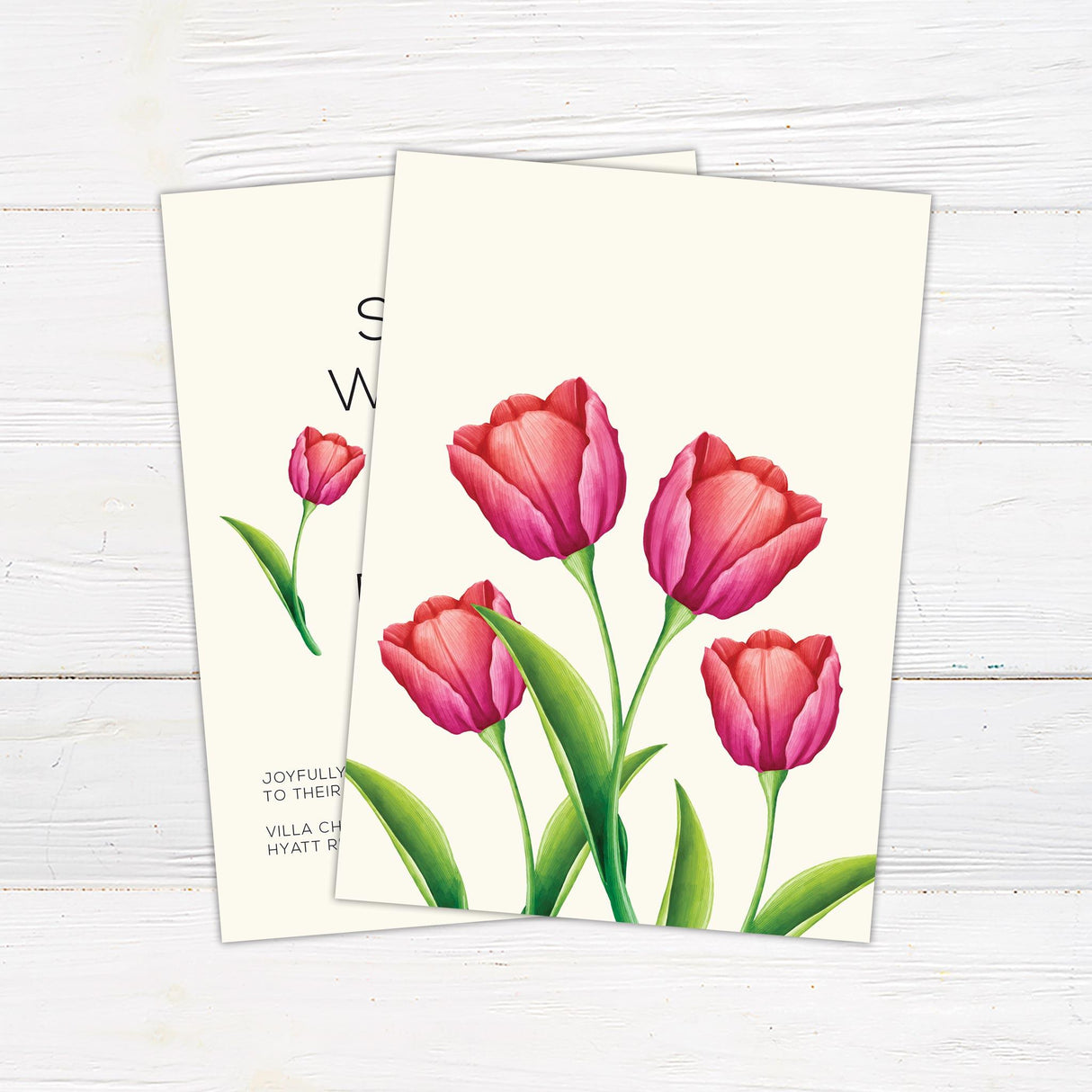 Pink Tulip Invitations - goprintplus