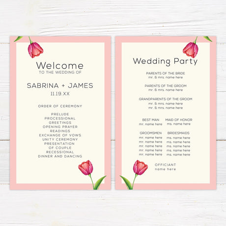 Pink Tulip Invitations - goprintplus