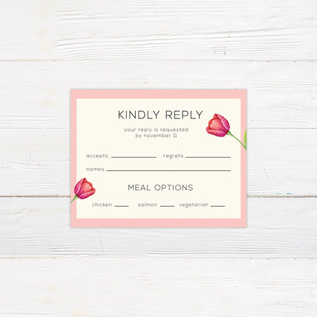 Pink Tulip Invitations - goprintplus