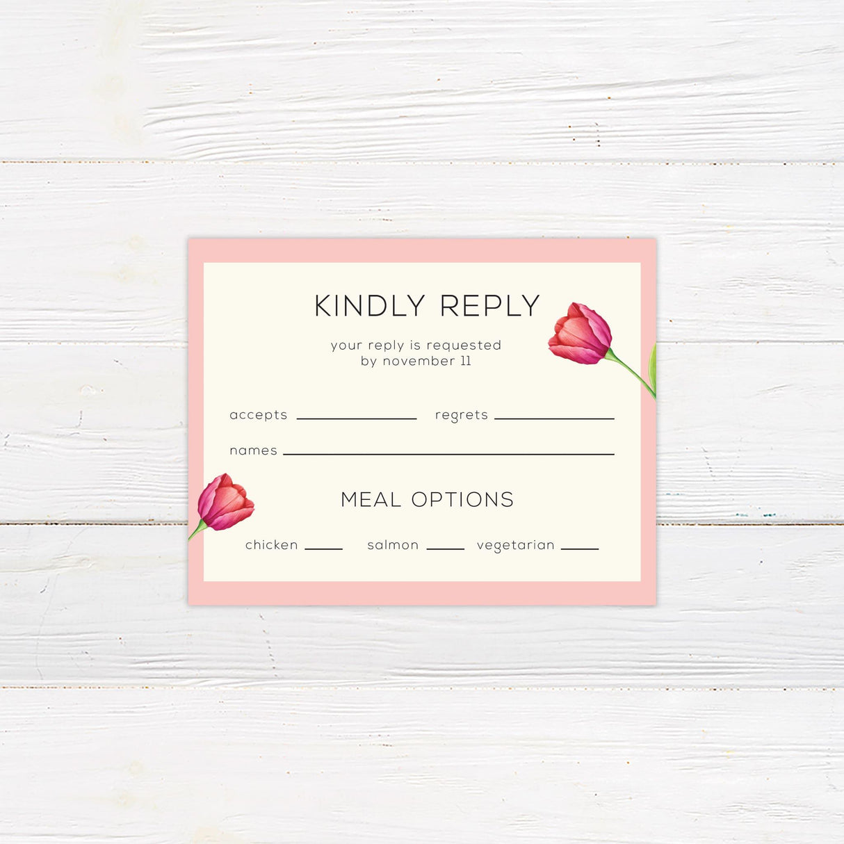 Pink Tulip RSVP - goprintplus