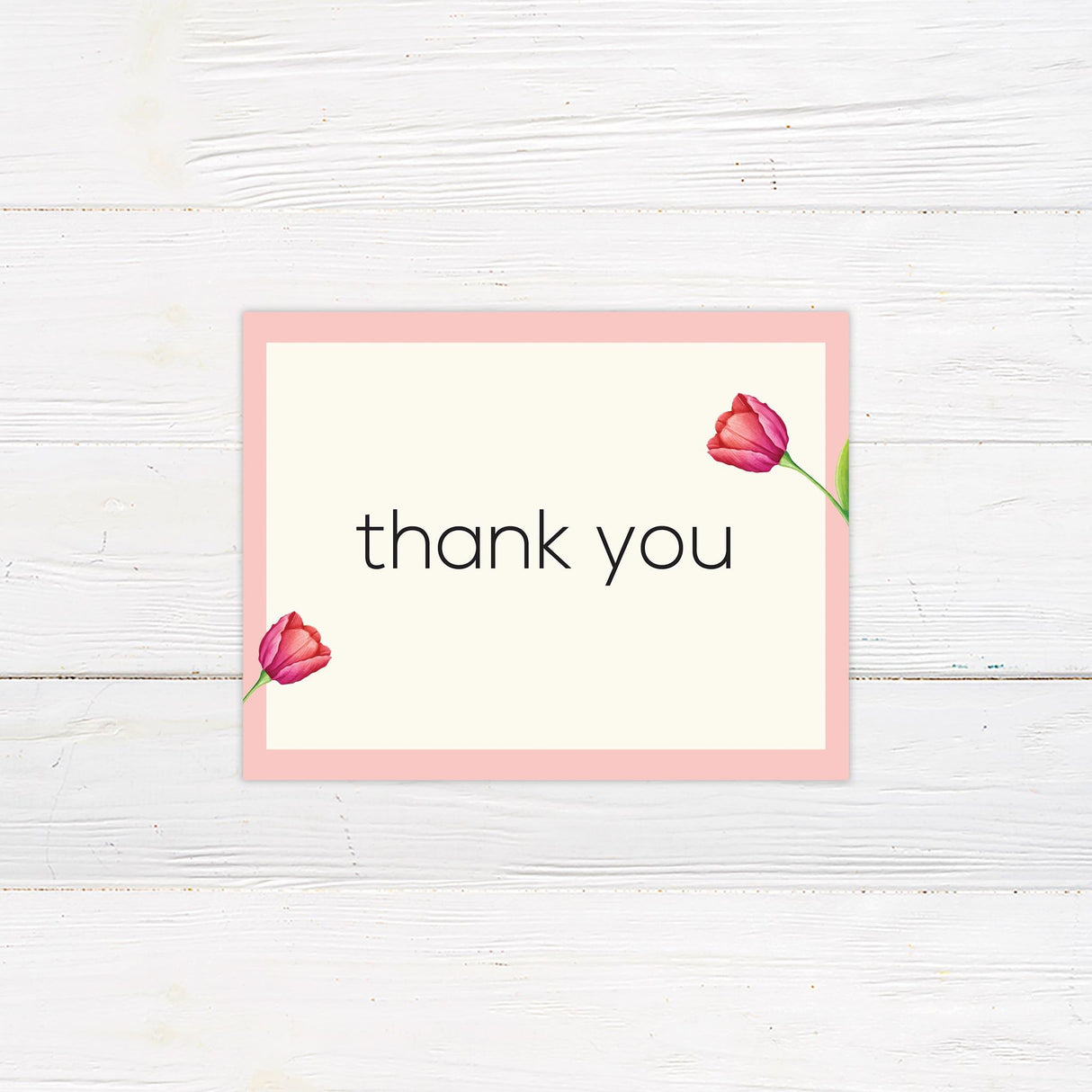 Pink Tulip Thank You Card - goprintplus