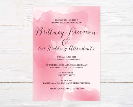 Pink Watercolor Invitation - goprintplus