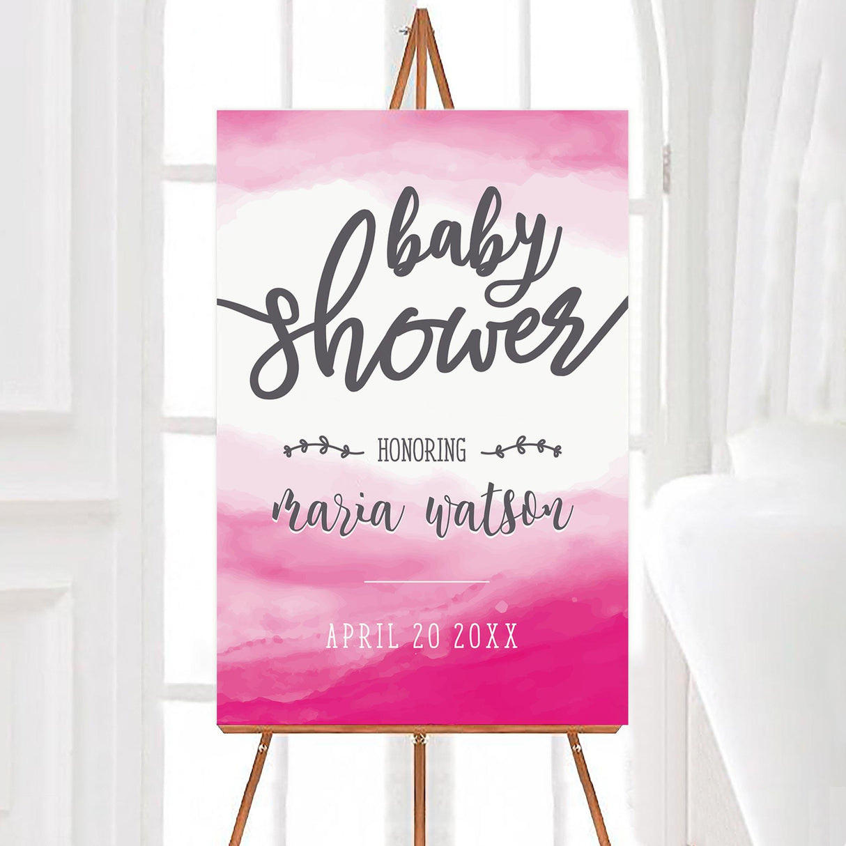 Pink Watercolor Splash Sign - goprintplus