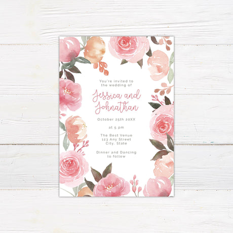 Pink and Peach Invitations - goprintplus