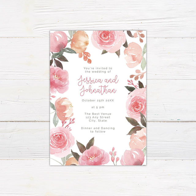 Pink and Peach Invitations - goprintplus