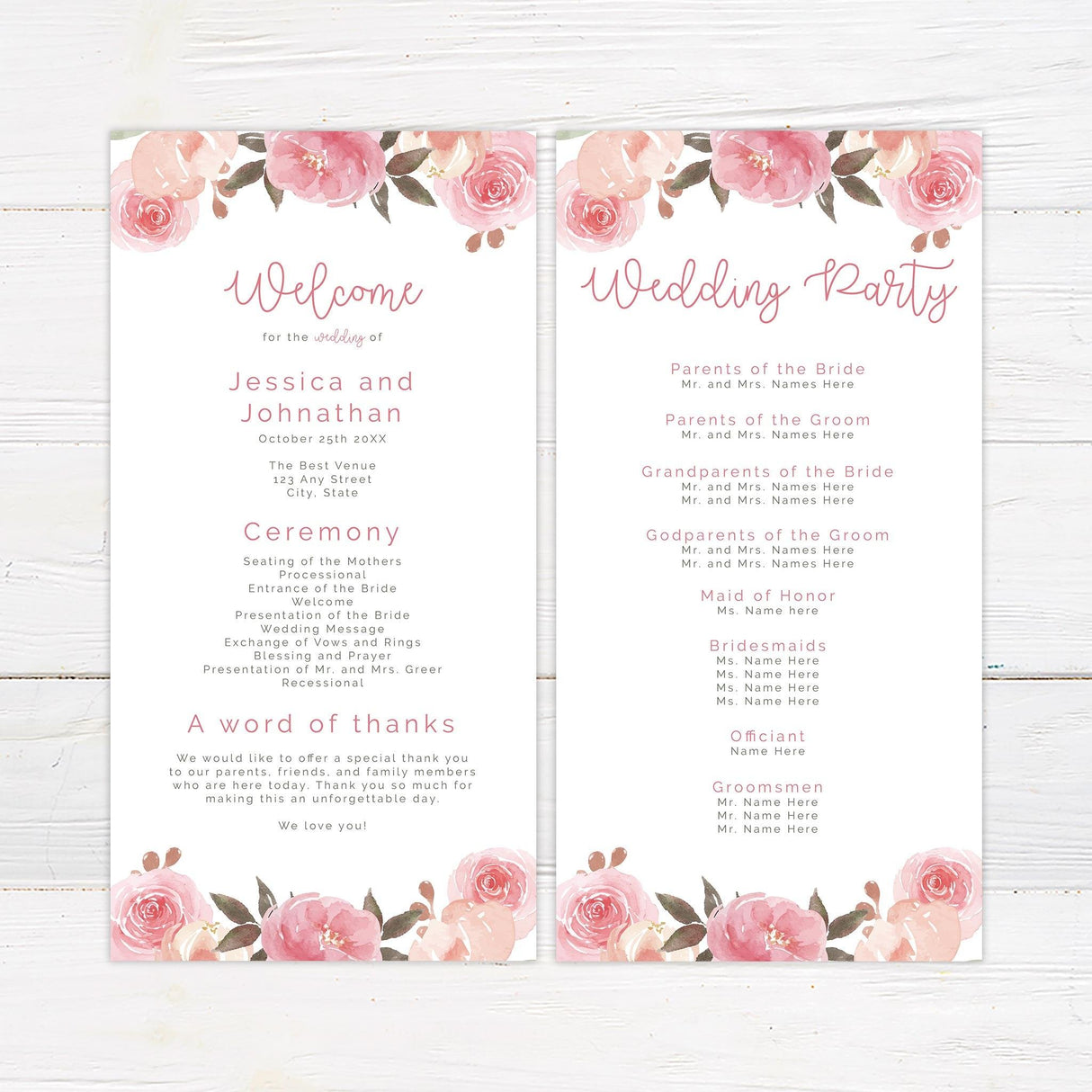 Pink and Peach Invitations - goprintplus