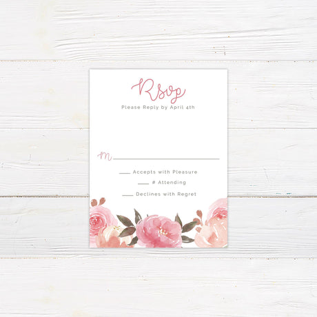 Pink and Peach RSVP - goprintplus