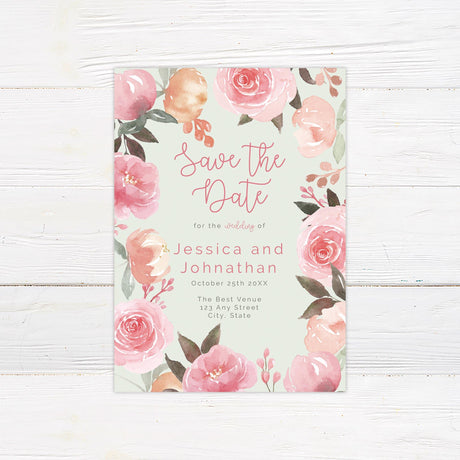 Pink and Peach Invitations - goprintplus