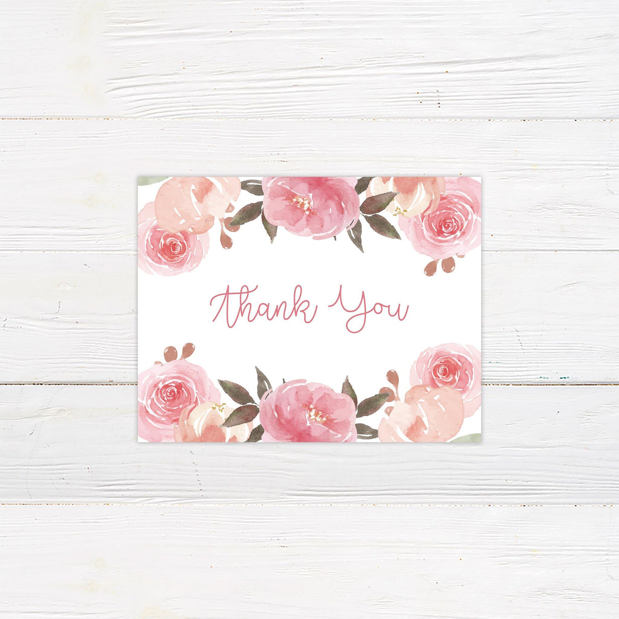 Pink and Peach Thank You Card - goprintplus