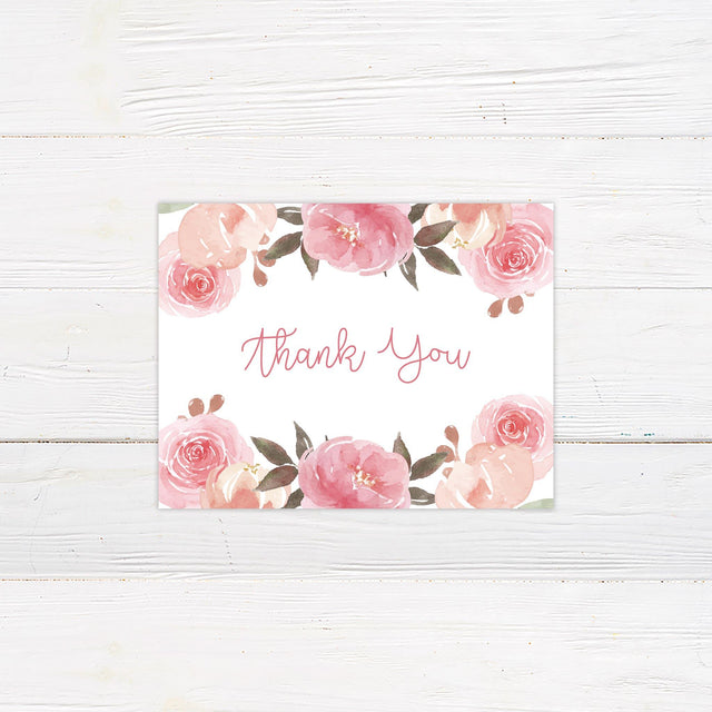 Pink and Peach Thank You Card - goprintplus